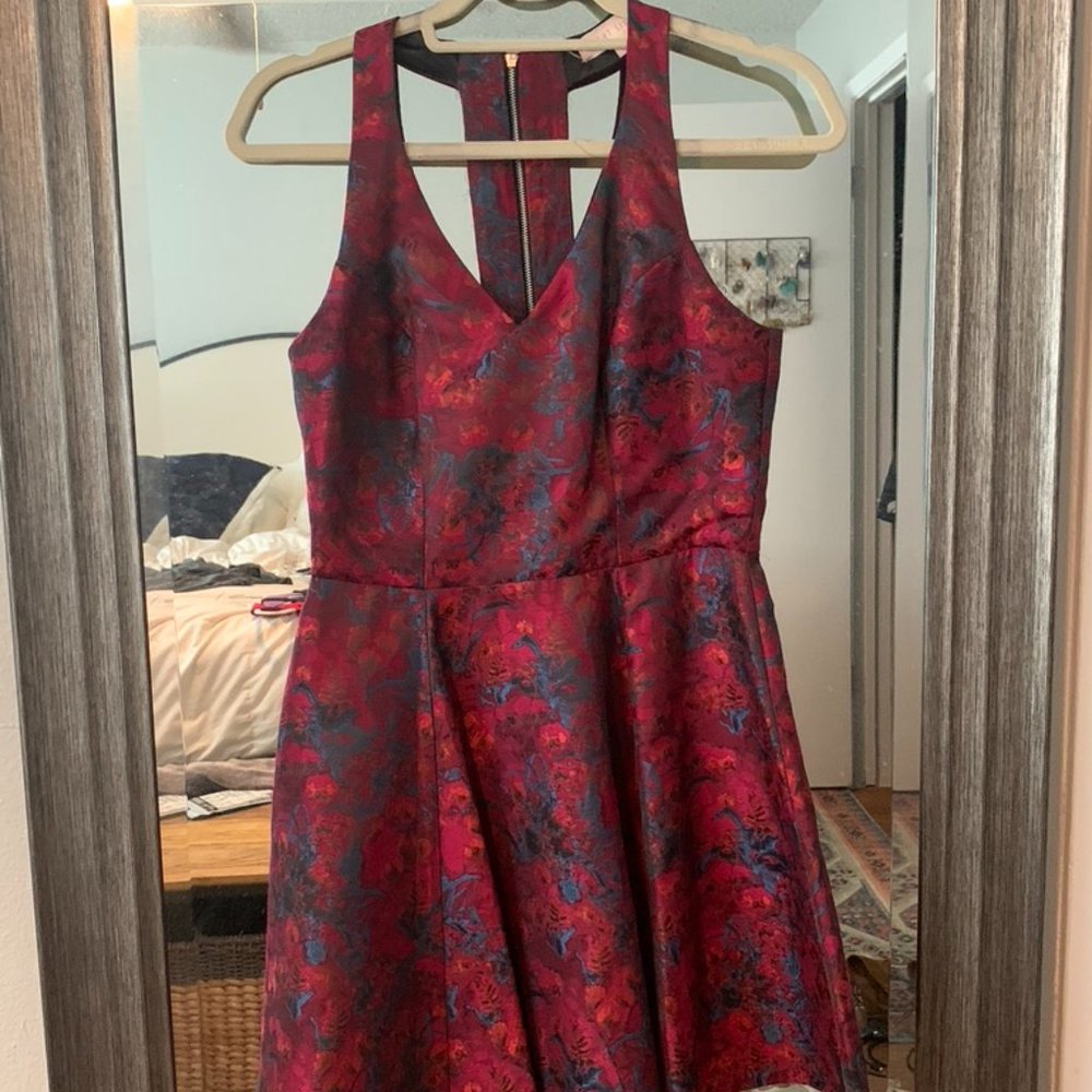 Red Metallic Short Dress